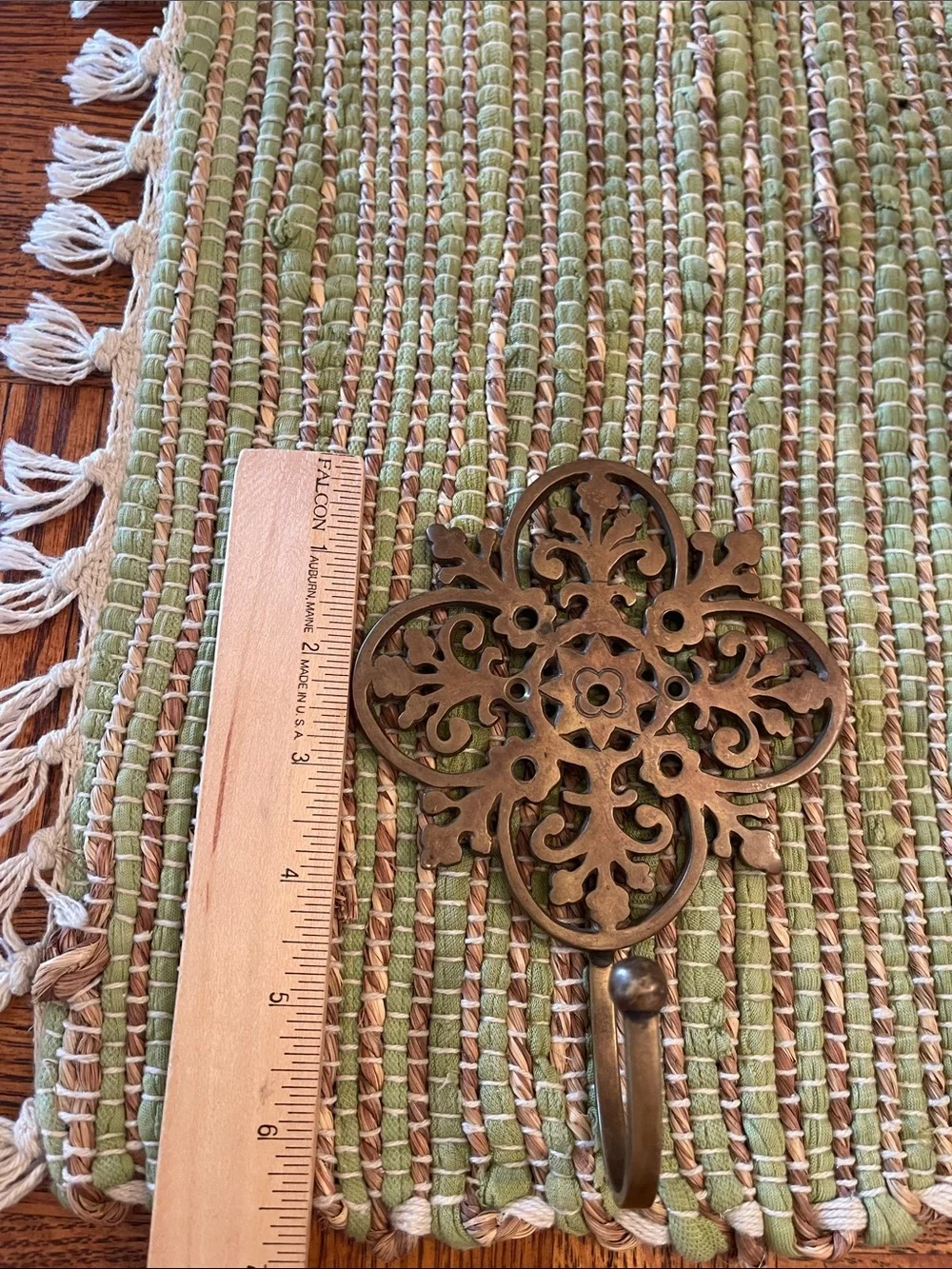 Vintage  Ornate brass  Wall Hook